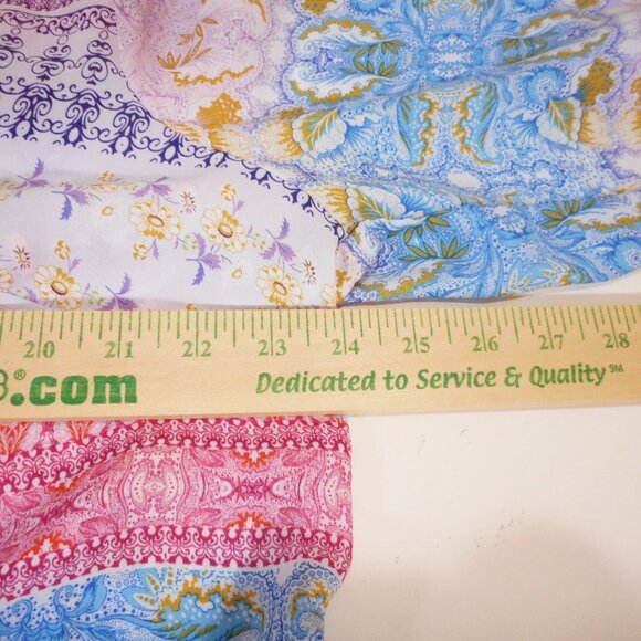 Valerie Stevens Women's Plus Size 1X Colorful Blouse Roll-Tab Sleeve Floral - Picture 5 of 9